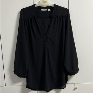 Halogen Black 3/4 Sleeve Relaxed Blouse